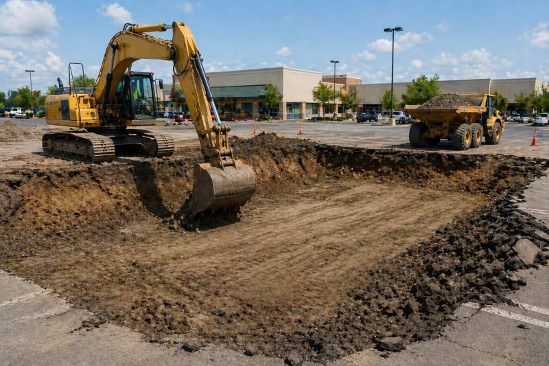 Parking Lot Excavation in Roswell, GA